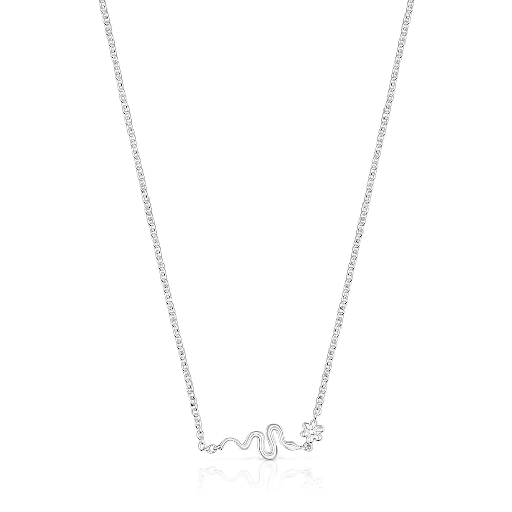 Colar Fragile Nature serpente em Prata