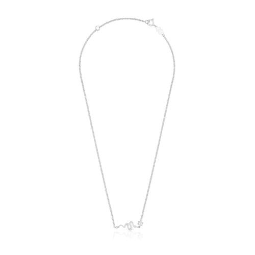 Silver Fragile Nature snake Necklace