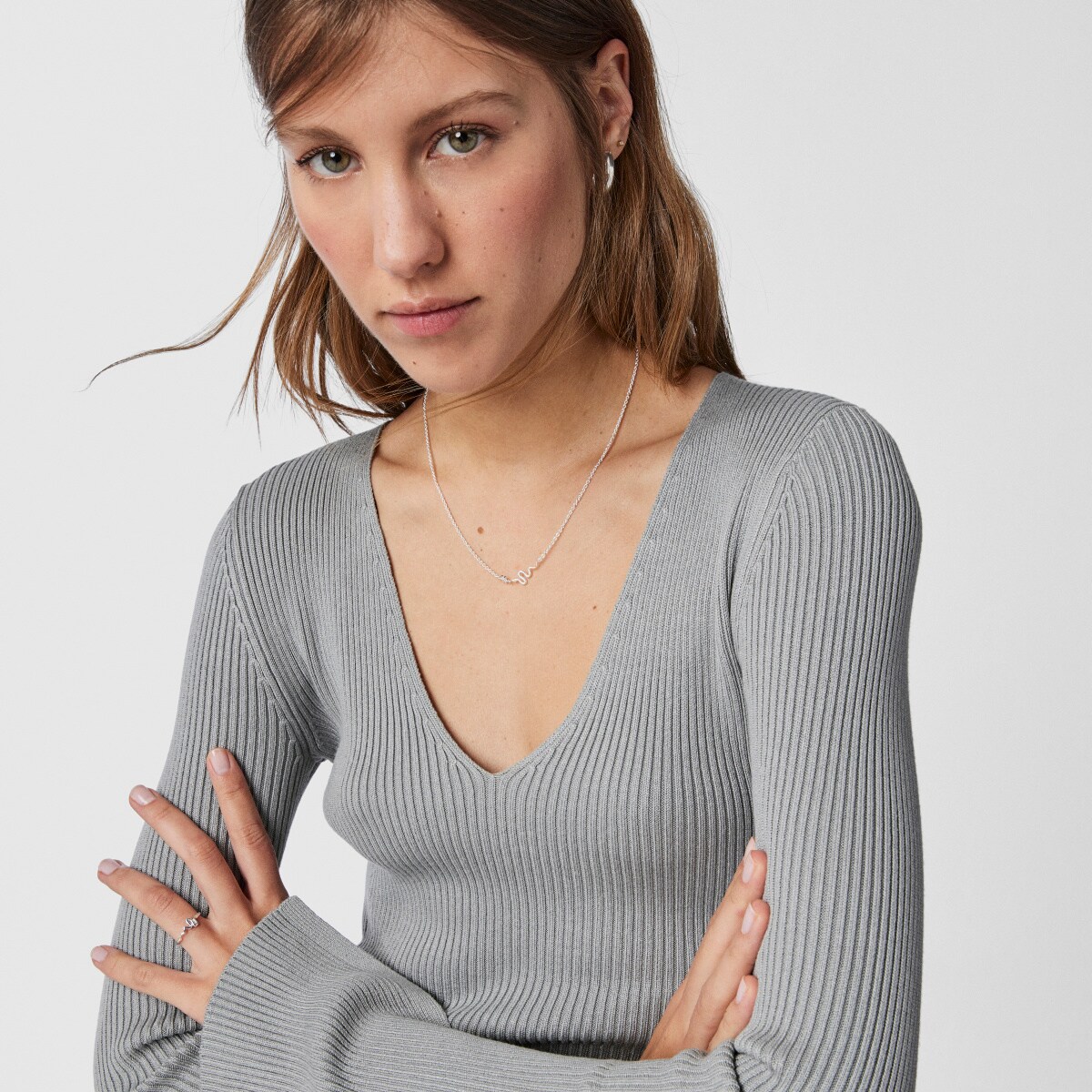 Silver Fragile Nature snake Necklace