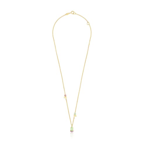 Colar Fragile Nature em Prata vermeil e Pedras preciosas