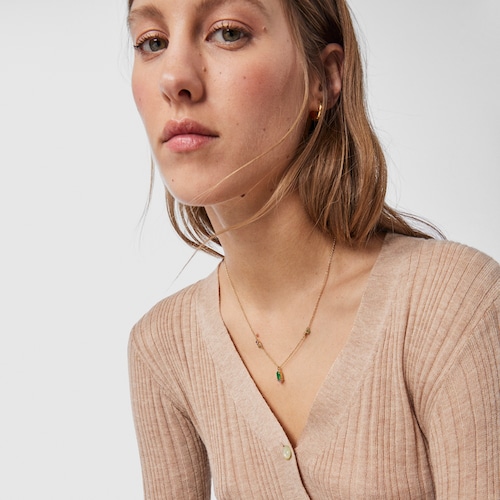 Colar Fragile Nature em Prata vermeil e Pedras preciosas