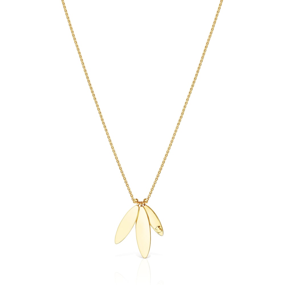 18K gold vermeil Fragile Nature laurel leaf Necklace