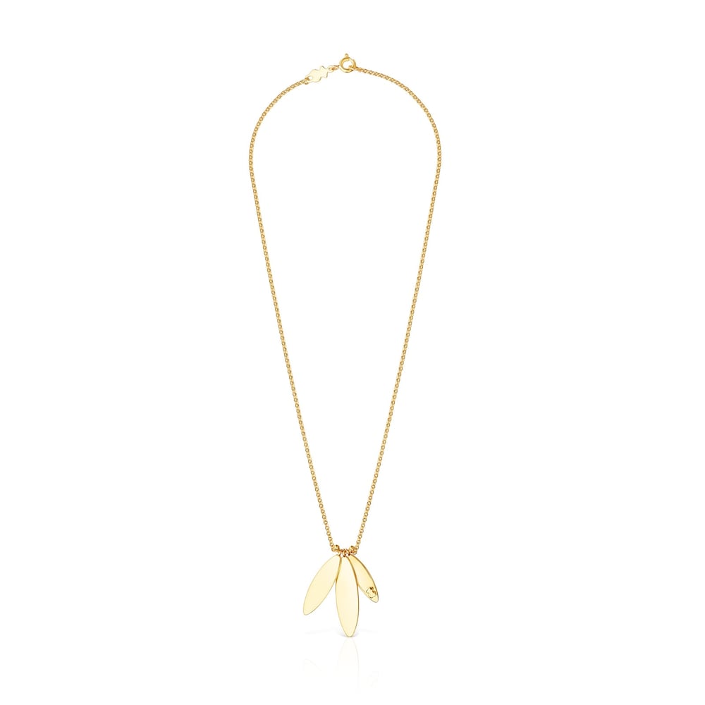 18K gold vermeil Fragile Nature laurel leaf Necklace