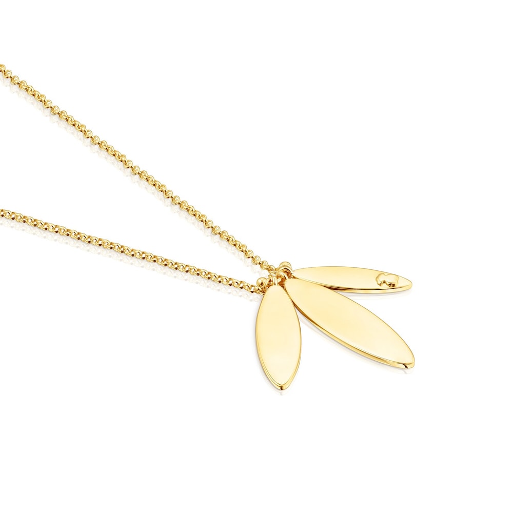 18K gold vermeil Fragile Nature laurel leaf Necklace