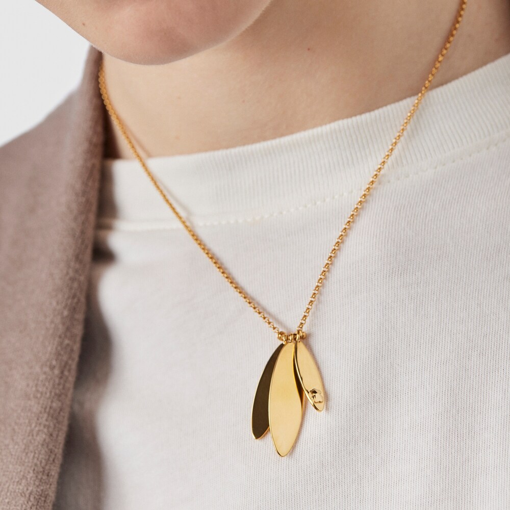 18K gold vermeil Fragile Nature laurel leaf Necklace