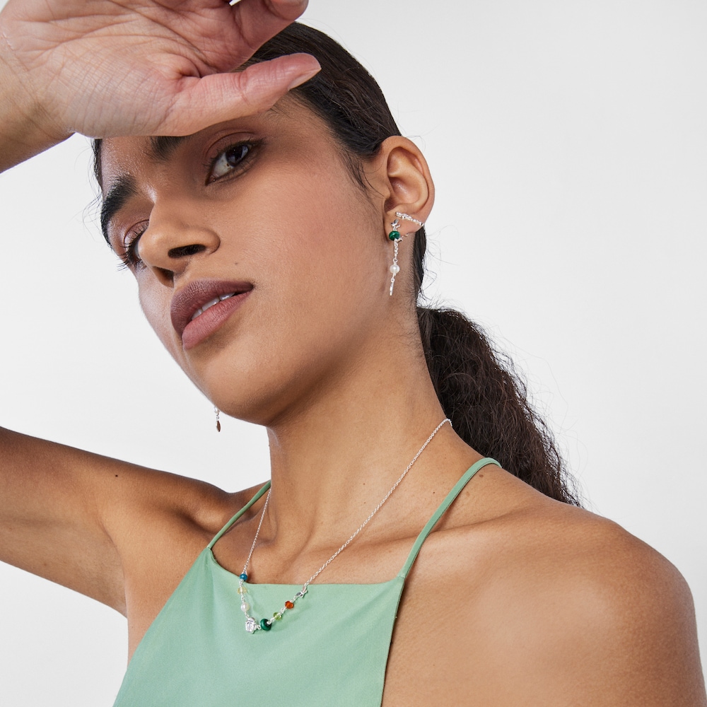 Colar Fragile Nature em Prata e Pedras preciosas