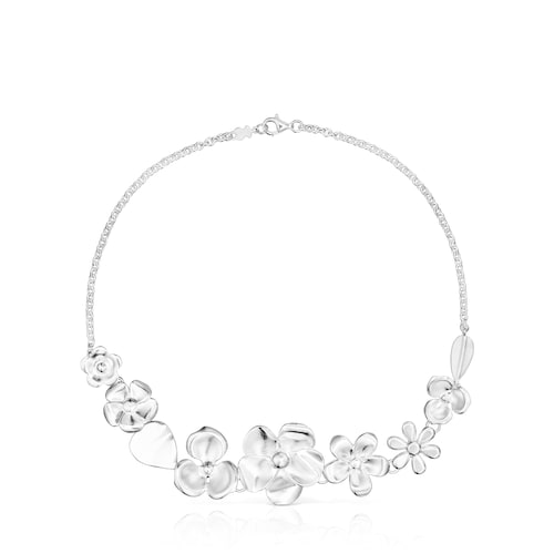 Silver Fragile Nature flowers Necklace
