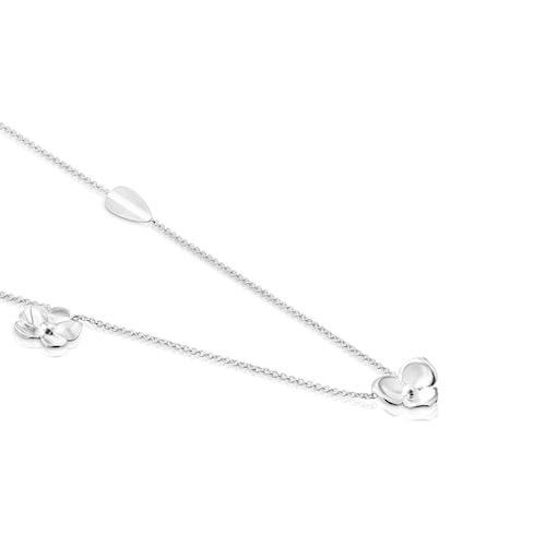 Long Silver Fragile Nature Necklace