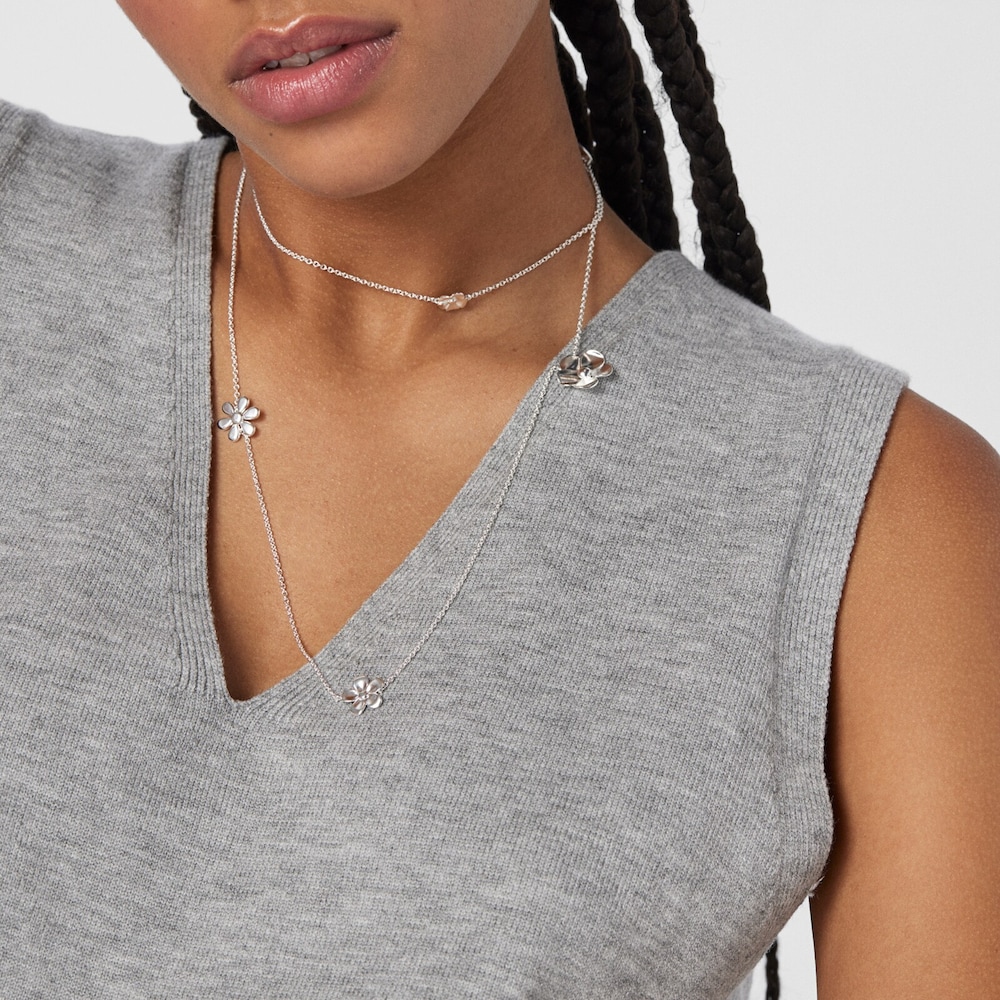 Collar largo de plata Fragile Nature
