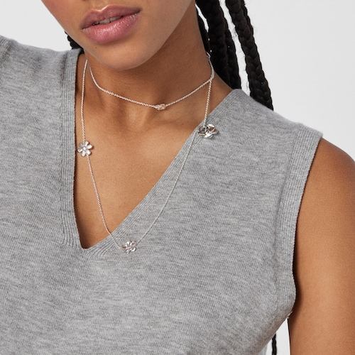 Long Silver Fragile Nature Necklace