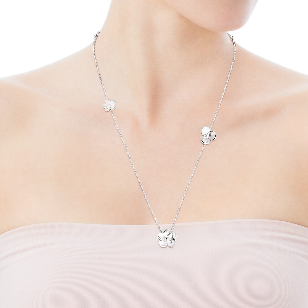 Collar largo de plata Fragile Nature