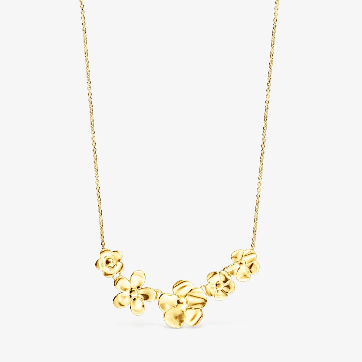 Tous - Collar Largo Flores Con Baño De Oro 18 Kt Sobre Plata Fragile Nature - Dorado