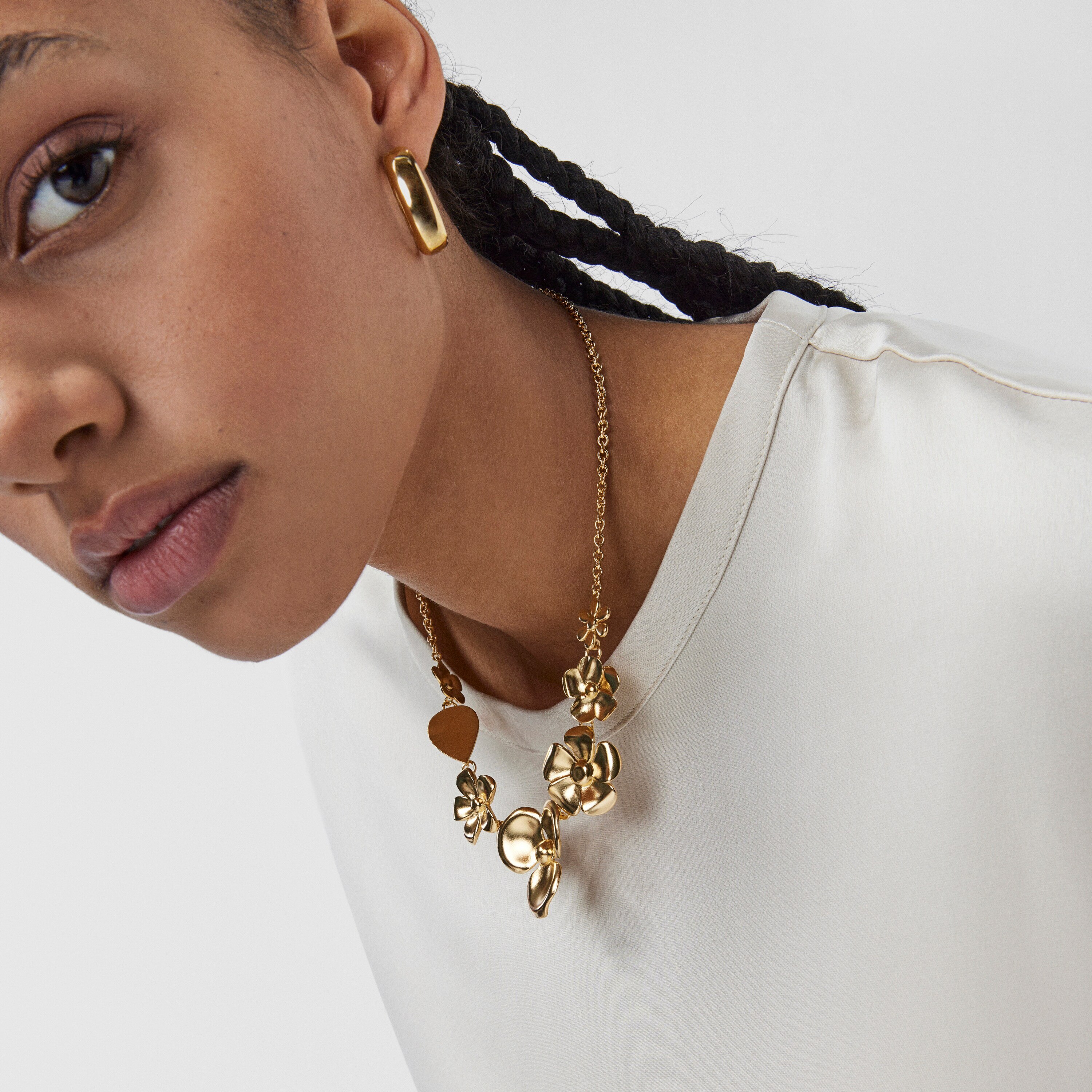 Silver Vermeil Fragile Nature flowers Necklace