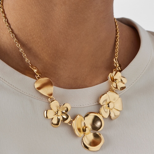Silver Vermeil Fragile Nature flowers Necklace