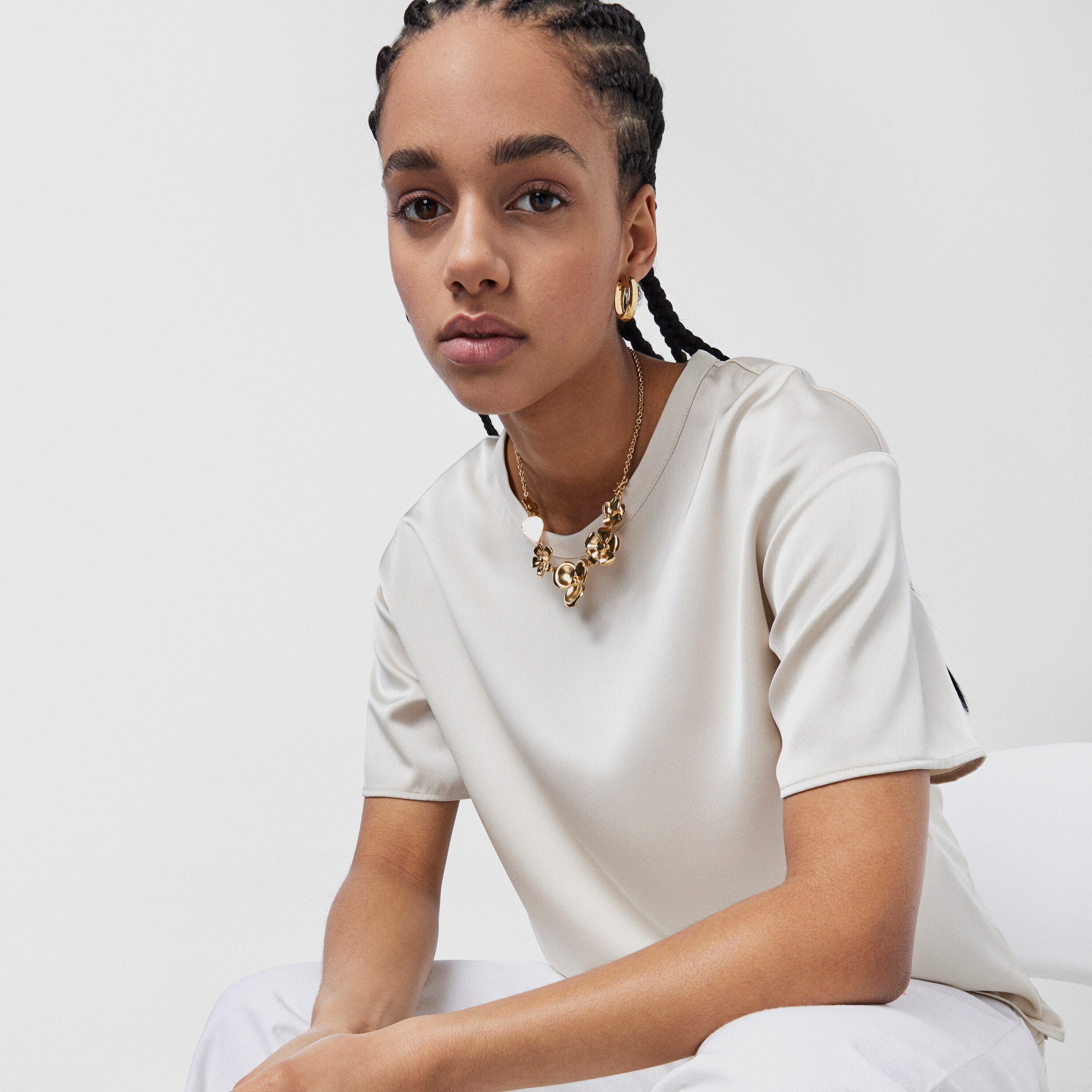 Silver Vermeil Fragile Nature flowers Necklace