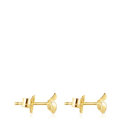 Brincos Fragile Nature flor em Ouro e Diamantes