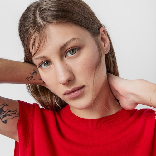 Brincos Fragile Nature flor em Ouro e Diamantes