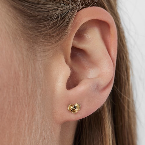 Brincos Fragile Nature flor em Ouro e Diamantes