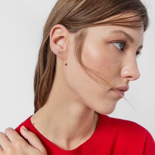 Brincos Fragile Nature flor em Ouro e Diamantes