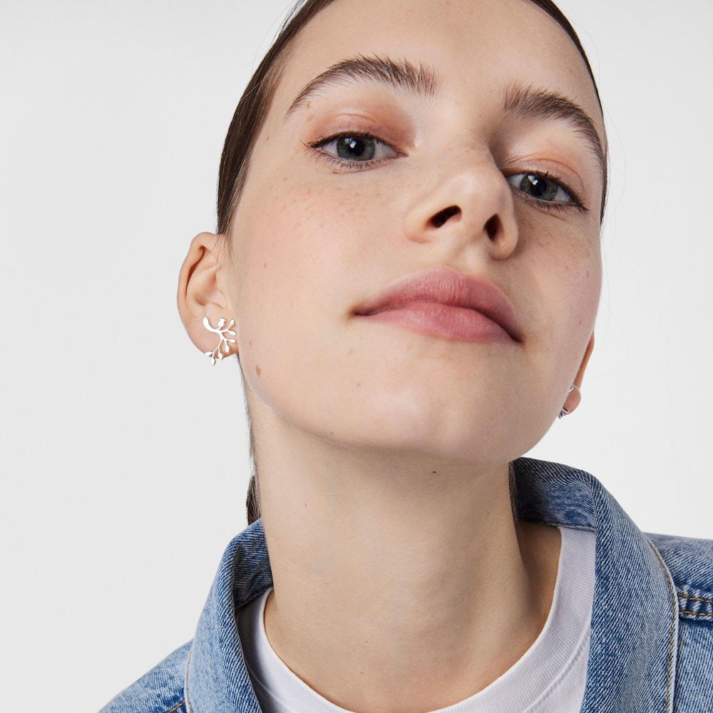 Pendientes hojas de plata Fragile Nature