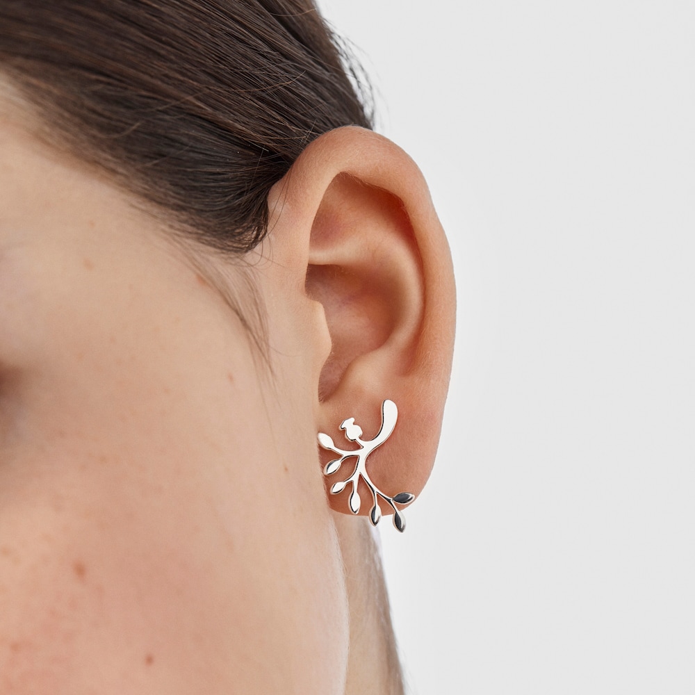 Pendientes hojas de plata Fragile Nature