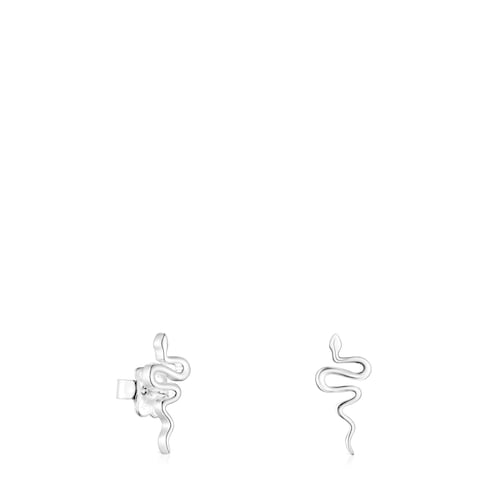 Pendientes serpiente de plata Fragile Nature image number 0