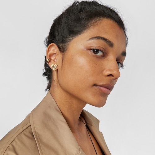 Brincos Fragile Nature extens&atilde;o em Prata vermeil