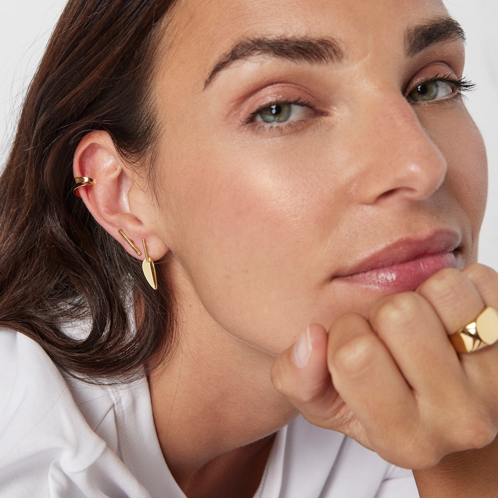 Pack de Aretes Fragile Nature con ba&ntilde;o de oro 18 kt sobre plata