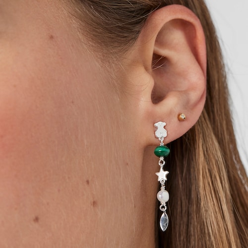 Pendientes de plata y gemas Fragile Nature