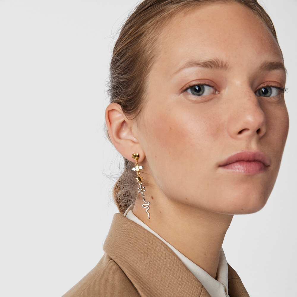 Tous Fragile Nature - Asymetryczne kolczyki ze stali szlachetnej