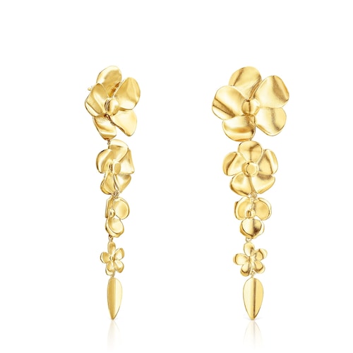 Long Silver Vermeil Fragile Nature Earrings image number 0