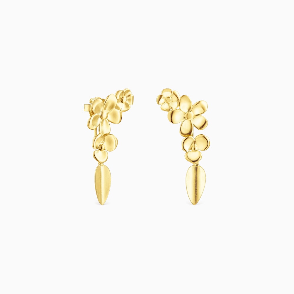 Brincos curtos Fragile Nature em Prata vermeil