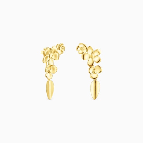 Brincos curtos Fragile Nature em Prata vermeil