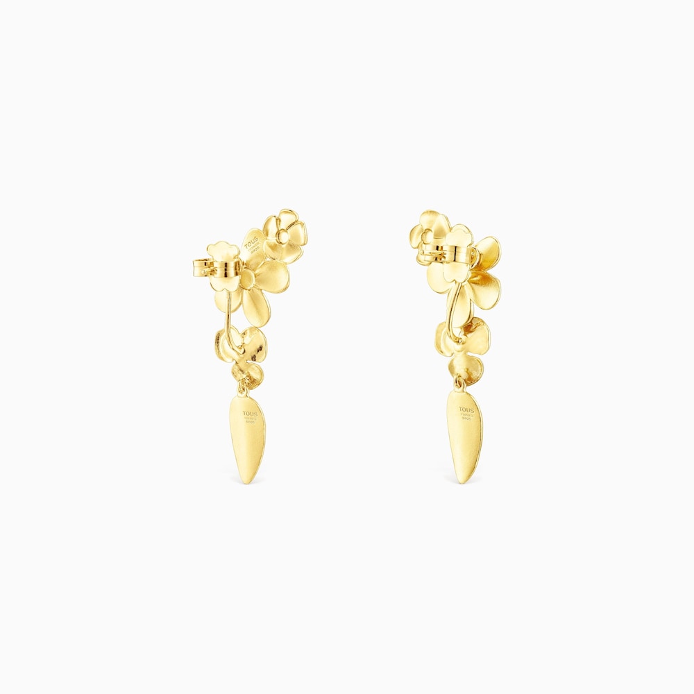 Brincos curtos Fragile Nature em Prata vermeil