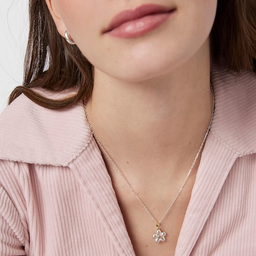 Zweifarbiger Anh&auml;nger Fragile Nature mit Blume