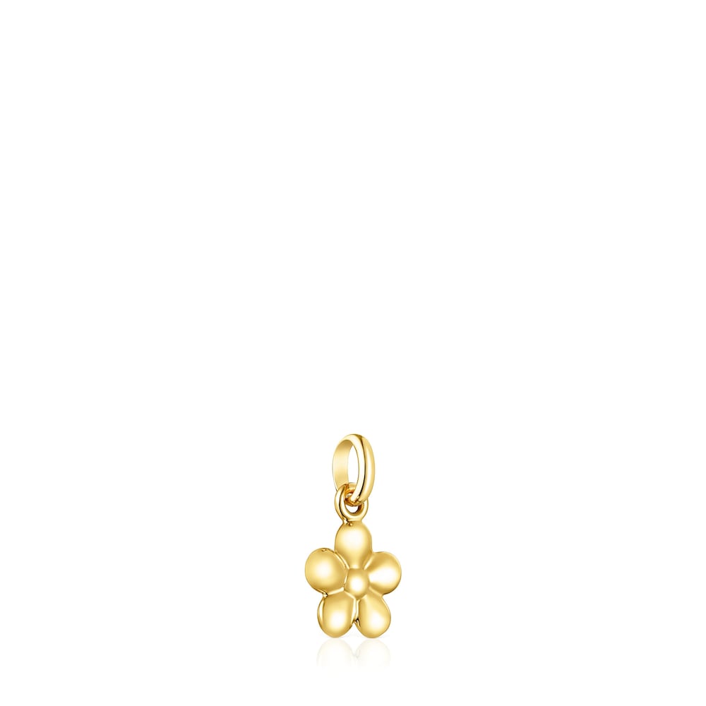 Colgante flor con ba&ntilde;o de oro 18 kt sobre plata Fragile Nature