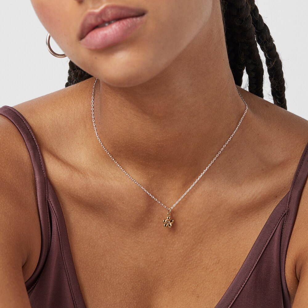 Silver Vermeil Fragile Nature flower Pendant image number 4