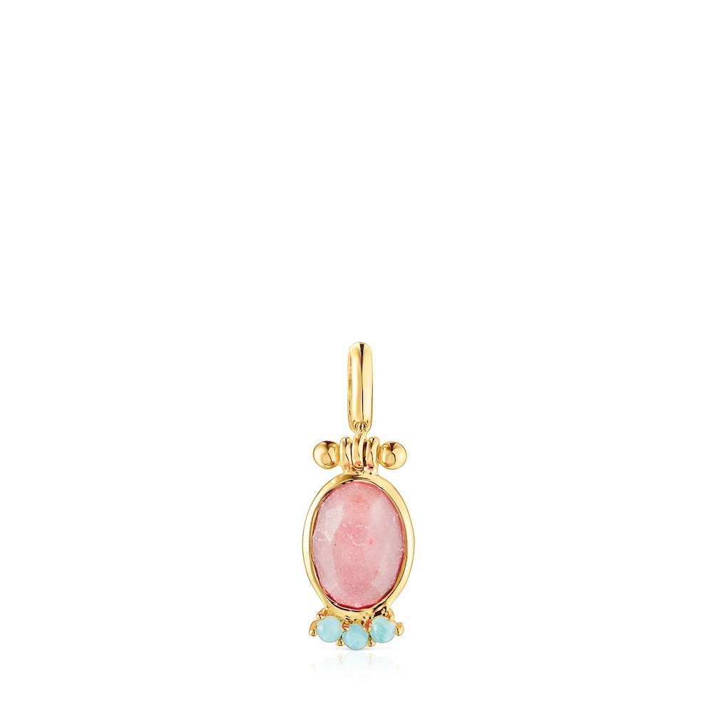 18K gold vermeil Fragile Nature Pendant with Gemstones