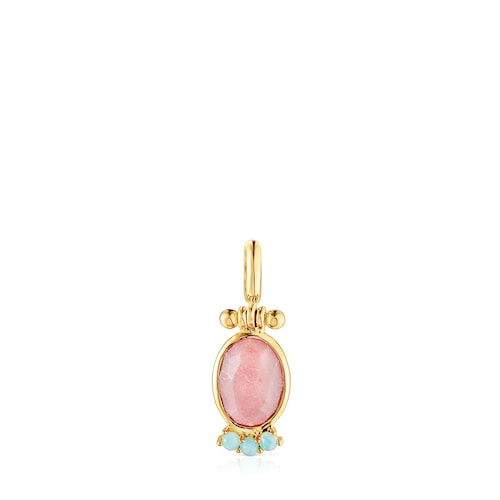 18K gold vermeil Fragile Nature Pendant with Gemstones