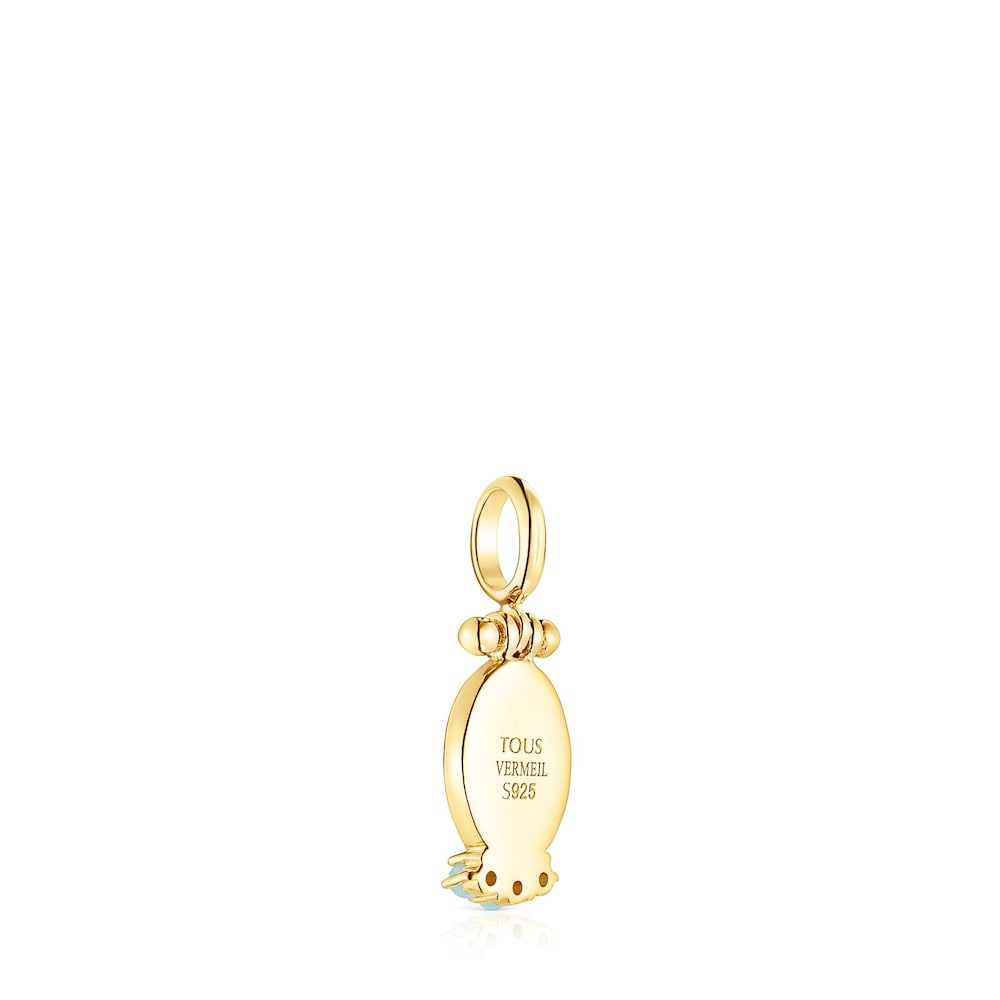 18K gold vermeil Fragile Nature Pendant with Gemstones