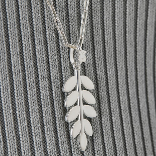 Silver Fragile Nature laurel leaf Pendant