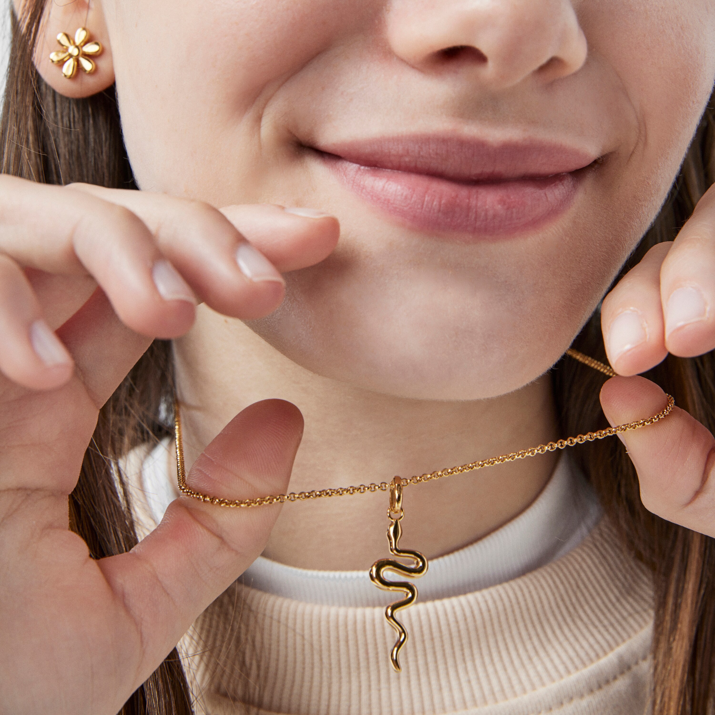 18K gold vermeil Fragile Nature snake Pendant