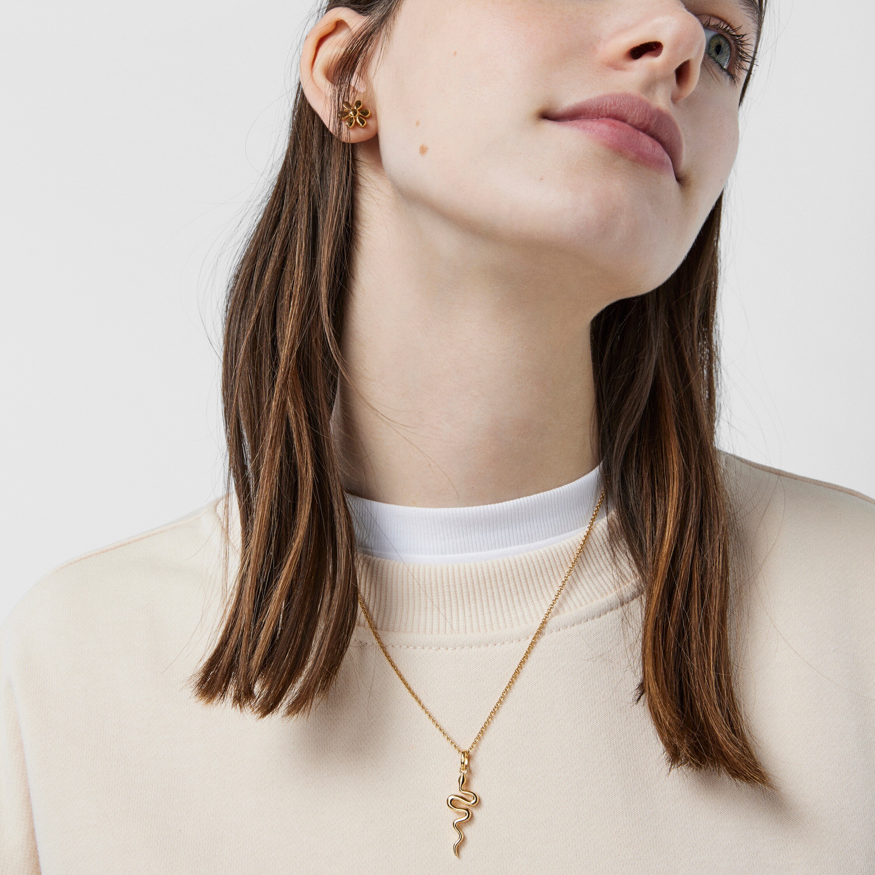 18K gold vermeil Fragile Nature snake Pendant