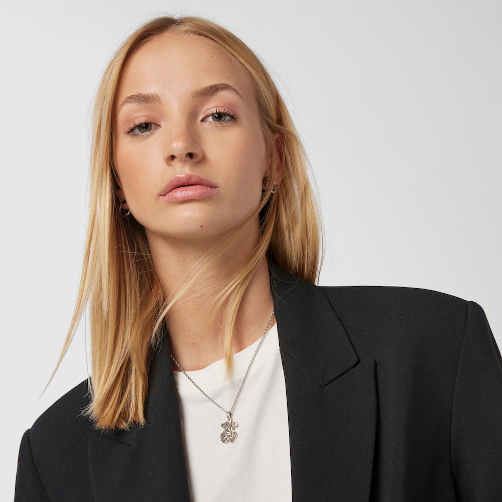 Small oxidized Silver Fragile Nature Pendant