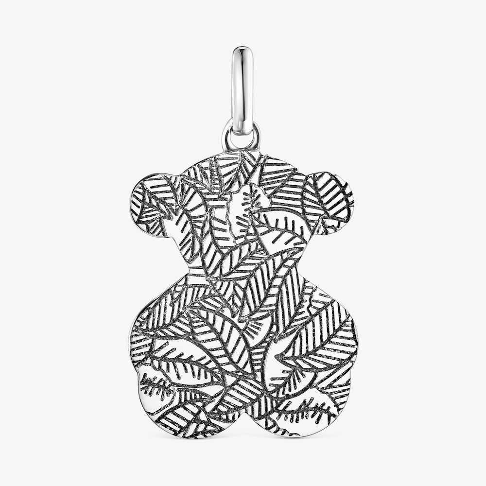 Pingente grande Fragile Nature em Prata oxidada