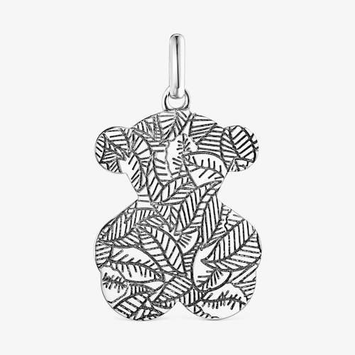 Pingente grande Fragile Nature em Prata oxidada