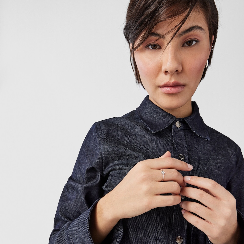 Anillo flor de plata Fragile Nature