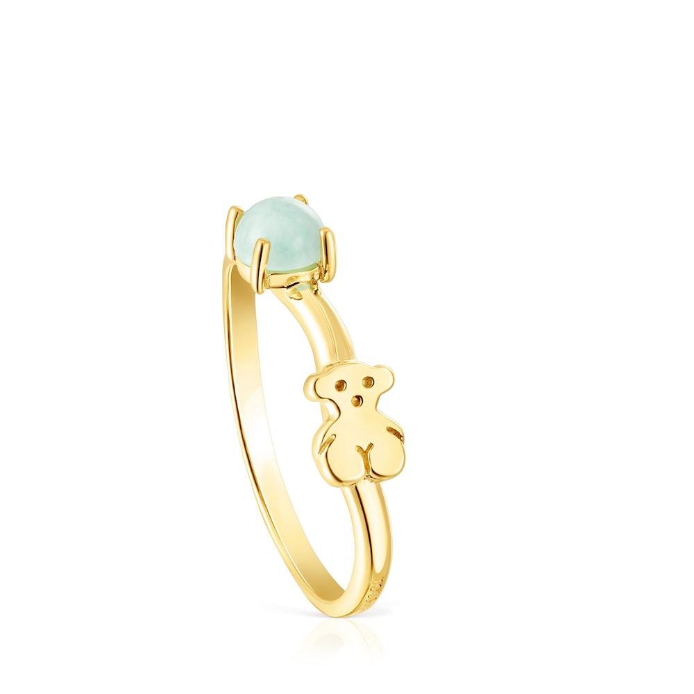 18K gold vermeil Fragile Nature Ring with Amazonite