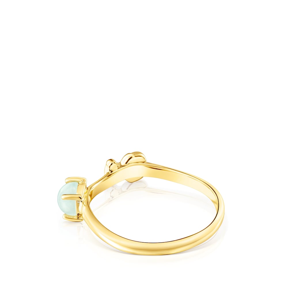 18K gold vermeil Fragile Nature Ring with Amazonite