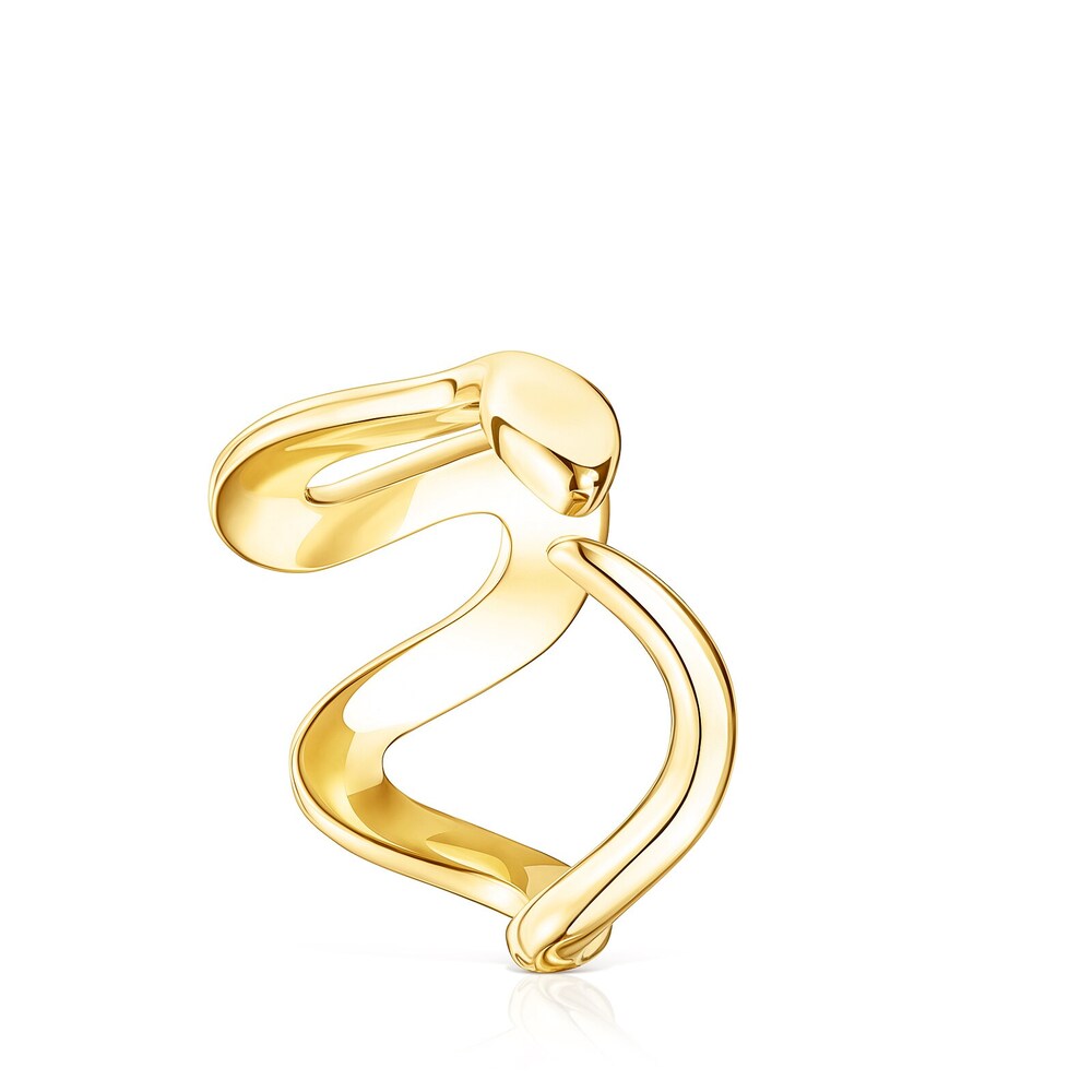 Anillo Fragile Nature serpiente con ba&ntilde;o de oro 18 kt sobre plata
